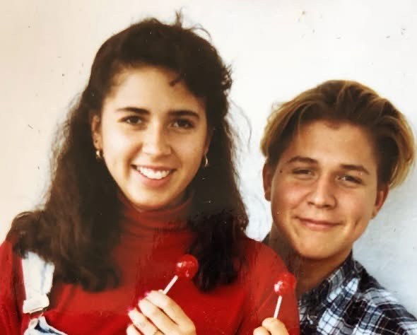 A childhood photograph of Margarita and Juan together