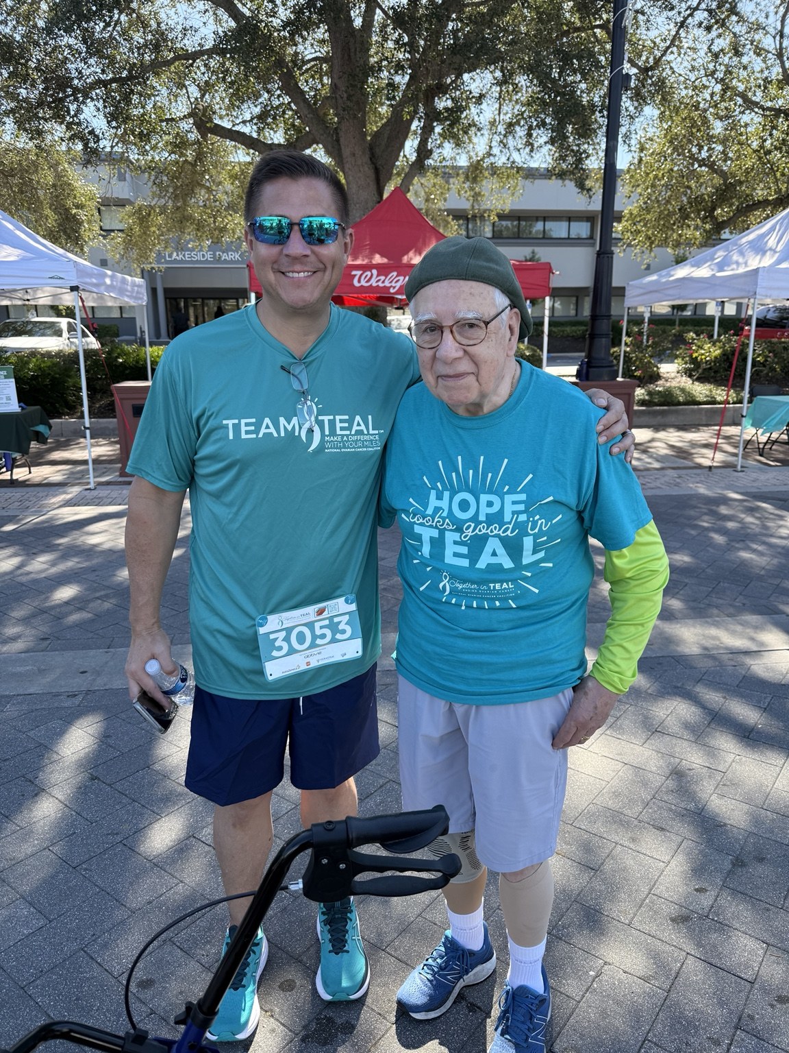 Juan and Margarita together in Team Teal shirts